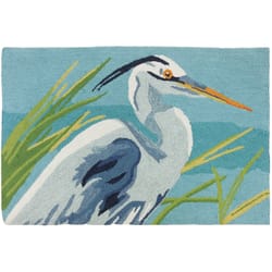 Homefires 22 in. W X 34 in. L Multi-Color Blue Heron Polypropylene Accent Rug