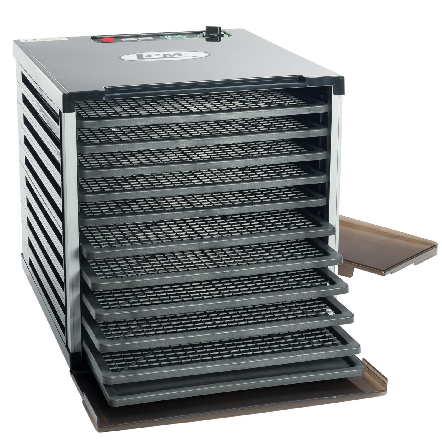 LEM Mighty Bite Brushed Nickel Silver 15 sq ft Food Dehydrator Sansujyuku sansujyuku.com