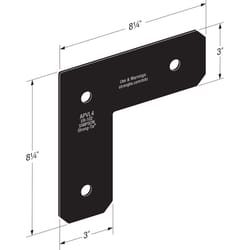 Simpson Strong-Tie Outdoor Accents 8.25 in. H X 8.25 in. W X 3 in. D Black Steel Inside L Strap Brac