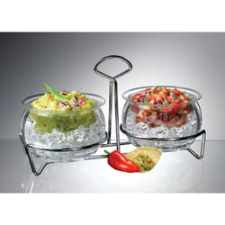 Prodyne Double Dips On Ice Clear Acrylic Bowl Set On Stand 16 oz