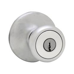 Kwikset Curve Satin Chrome Entry Knobs 1-3/4 in.