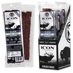 ICON Meats Elk & Beef Steak Savory Strips 2 oz Pouch