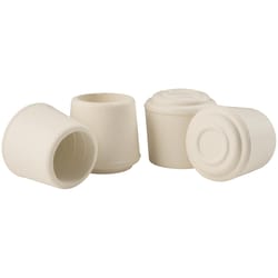 Softtouch Rubber Leg Tip White Round .5 in. W X 1.25 in. L 4 pk