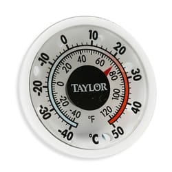 Taylor Dial Thermometer Plastic White 1.75 in.
