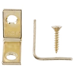 Ace 1 in. H X 2.75 in. W X 1 in. D Bright Brass Inside L Corner Brace