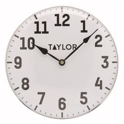 Taylor Outdoor Clock Metal White 12 in.