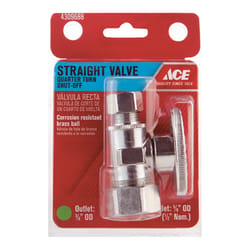 Ace Compression T Compression Brass Straight Stop Valve