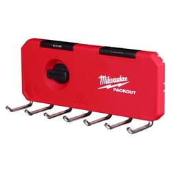 Milwaukee Packout Shop Storage Medium Black/Red Plastic 9.5 in. L Hook Rack 25 lb 1 pk