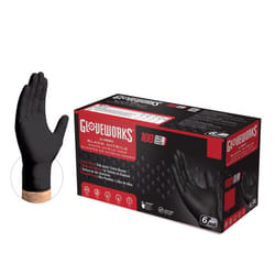 Gloveworks Nitrile Disposable Gloves Large Black Powder Free 100 pk