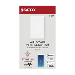Satco Starfish 6 amps Single Pole On/Off WiFi-Smart Light Switch White 1 pk