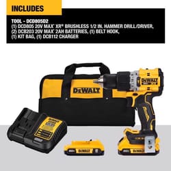 DeWalt 20V MAX Cordless Brushless 1 Tool Compact Hammer Drill and Impact Driver Kit