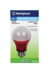 Westinghouse  A19  E26 (Medium)  LED Bulb  Red  40 Watt Equivalence 1 pk 