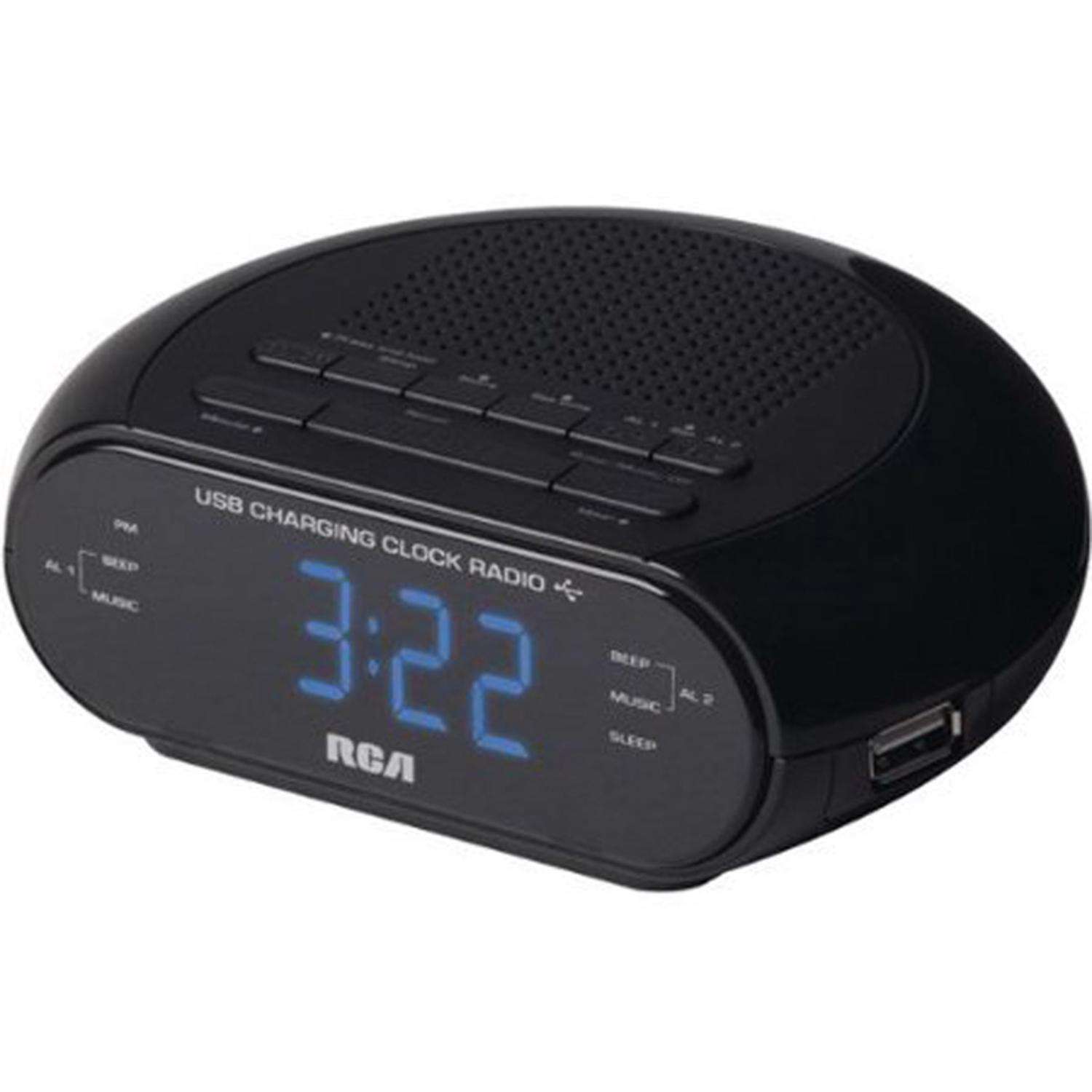 RCA Black USB Charging Clock Radio Digital Plug-In - Ace Hardware