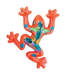 Avera Products Talavera Ceramic Multi-color Wall Frog Wall Hanging 6 in. H