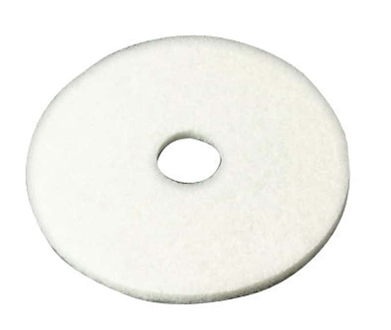 3M 20 in. D Non-Woven Natural/Polyester Fiber Floor Polishing Pad White ...