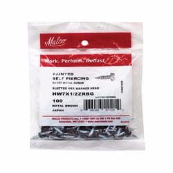Malco No. 7 Sizes X 1/2 in. L Slotted Hex Washer Head Sheet Metal Screws 100 pk