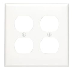 Leviton White 2 gang Nylon Duplex Wall Plate 1 pk