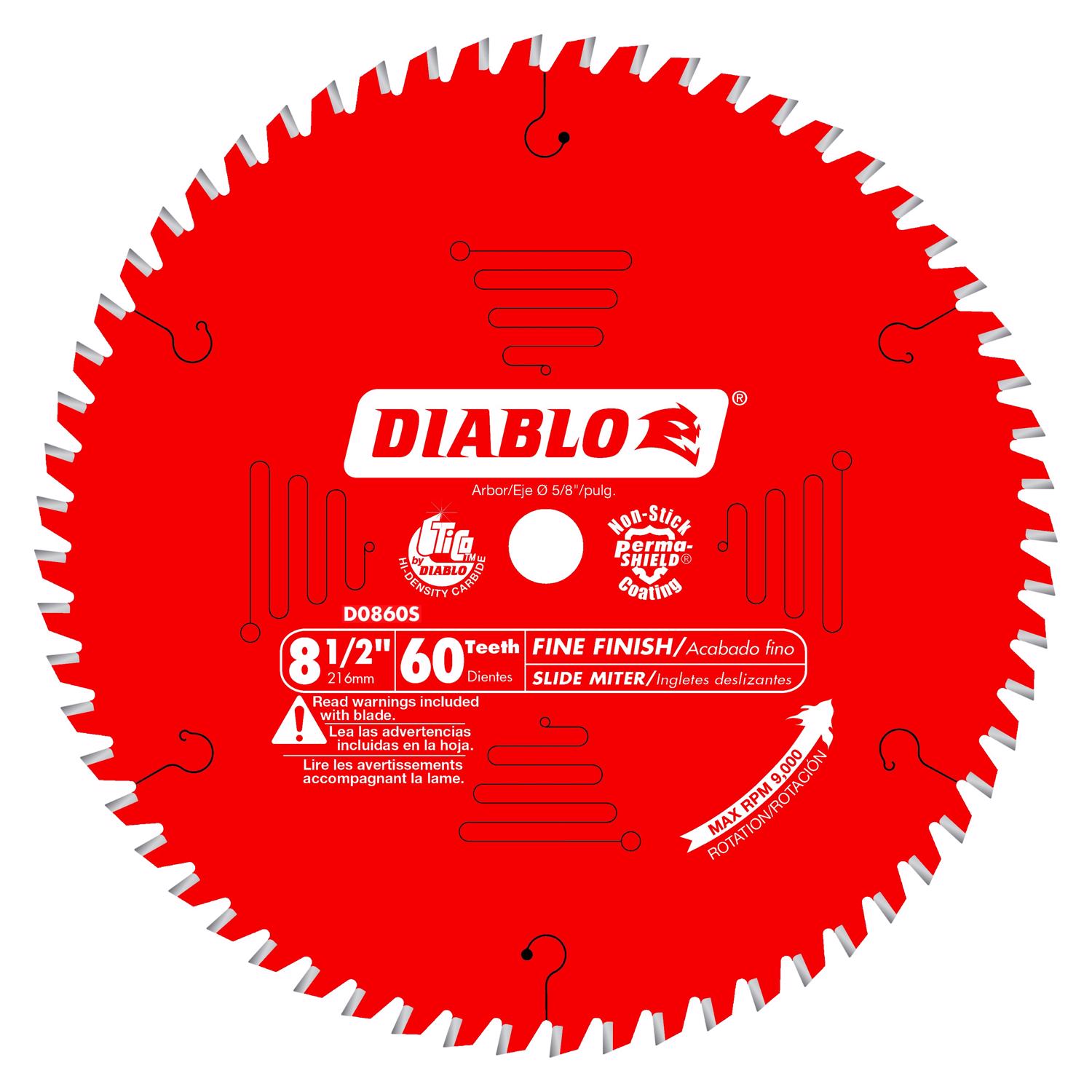 Photos - Power Tool Accessory Diablo 8-1/2 in. D X 5/8 in. TiCo Hi-Density Carbide Miter Saw Blade 60 te 