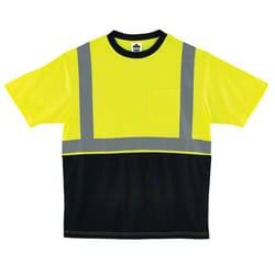 Ergodyne GloWear Reflective Black Front Safety Tee Shirt Lime S