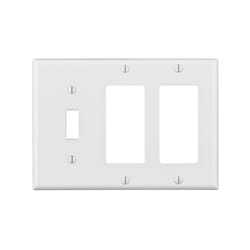 Leviton White 3 gang Thermoset Plastic Decorator/Toggle Wall Plate 1 pk