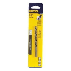 Irwin 1/4 in. X 4 in. L High Speed Steel Left Hand Drill Bit Round Shank 1 pc