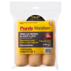 Purdy Marathon Nylon/Polyester 9 in. W X 1/2 in. Paint Roller Cover 3 pk