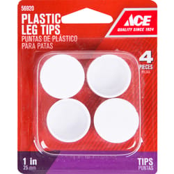 Ace Plastic Leg Tip White Round 1 in. W 4 pk