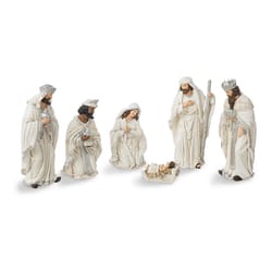 Glitzhome Ivory Nativity Set Figurine