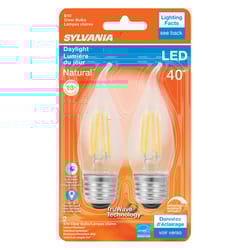 Sylvania Natural B10 E26 (Medium) LED Bulb Daylight 40 W 2 pk