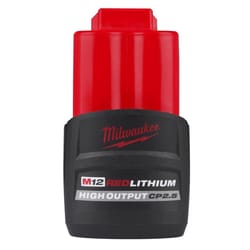 Milwaukee M12 RedLithium CP 2.5 Ah Lithium-Ion High Output High Capacity Battery Pack 1 pc