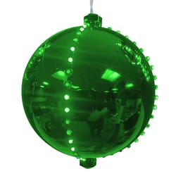 Celebrations Platinum LED Green 6 in. Lighted Ornament Hanging Decor