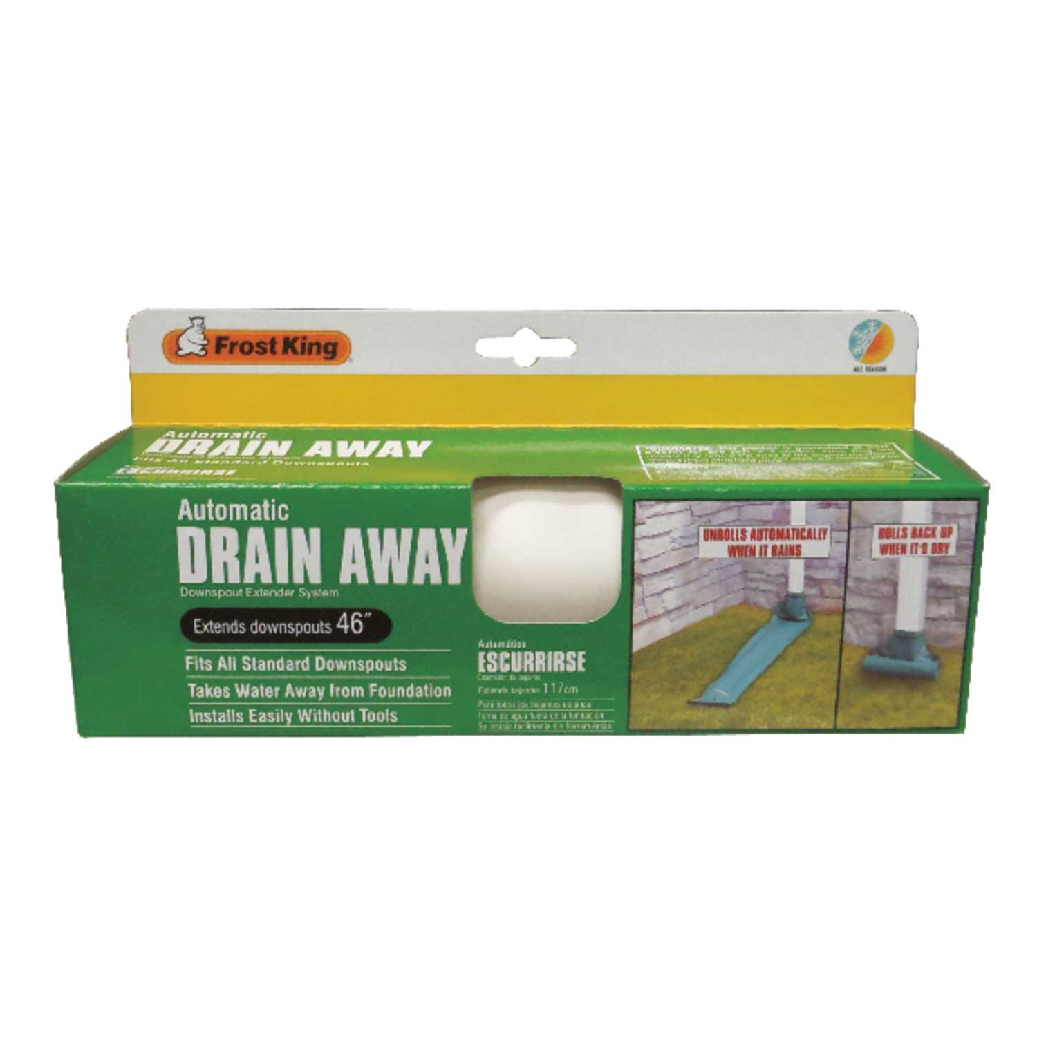 Frost King Drain Away 81/2 in. W x 4 ft. L White Plastic Downspout