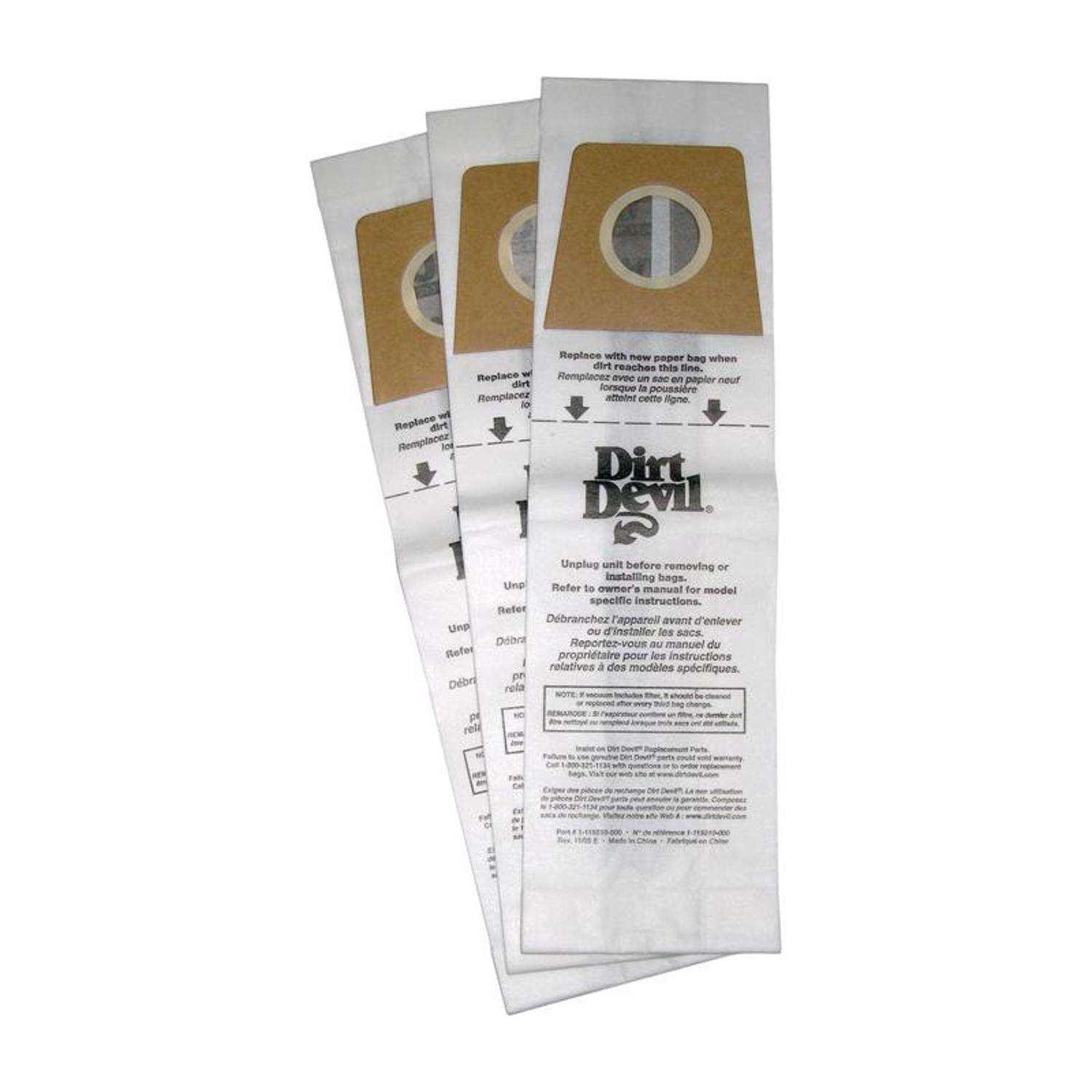 Home Care 3 Pack Type AB Dirt Devil Vacuum Bags