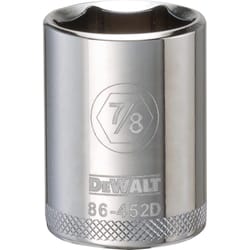 DeWalt 7/8 in. X 1/2 in. drive SAE 6 Point Socket 1 pc