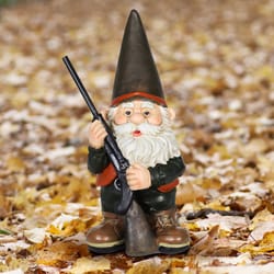 Exhart Multicolored Resin 13 in. H Hunting Harry Gnome Statue