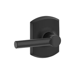 Schlage F Series Broadway/Greenwich Matte Black Passage Lever 1-3/4 in.