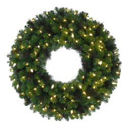 Celebrations Platinum 48 in. D LED Prelit Warm White Mixed Pine Wreath