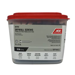 Ace No. 8 wire X 3 in. L Phillips Fine Drywall Screws 5 lb 472 pk