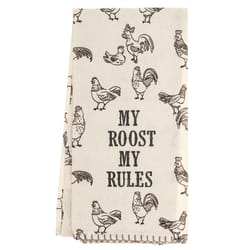 Karma Fiona Black/White Cotton Rooster Tea Towel 1 pk