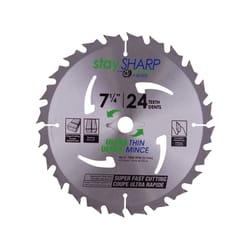 Stay Sharp 7-1/4 in. D X 5/8 in. Carbide Tipped Saw Blade 24 teeth 1 pk