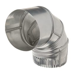 Deflect-O 4 in. L X 4 in. D Silver Aluminum Vent Elbow