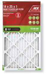 Ace 14 in. W X 25 in. H X 1 in. D Synthetic 8 MERV Pleated Air Filter 1 pk