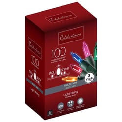 Celebrations Red Incandescent Mini Multicolored 100 ct String Christmas Lights 33 ft.