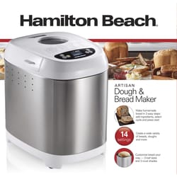 Hamilton Beach Chrome White Stainless Steel 2 lb Artisan Bread and Dough Maker