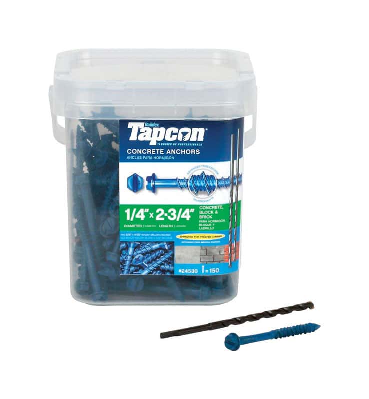 Tapcon 1/4 in. D X 23/4 in. L Steel Hex Head Concrete Screw Anchor 150