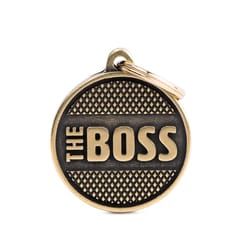 MyFamily Bronx Gold The Boss Metal Pet Tags Large