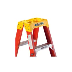 Werner 8 ft. H X 26.84 in. W Fiberglass Twin Step Ladder Type IA 300 lb. cap.