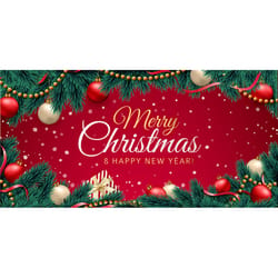 Celebrations 7 ft. x 16 ft. Merry Christmas and Happy New Year Garage Door Cover