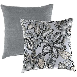 Jordan Manufacturing Gray Knife Edge Polyester Throw Pillow 4 in. H X 16 in. W X 16 in. L