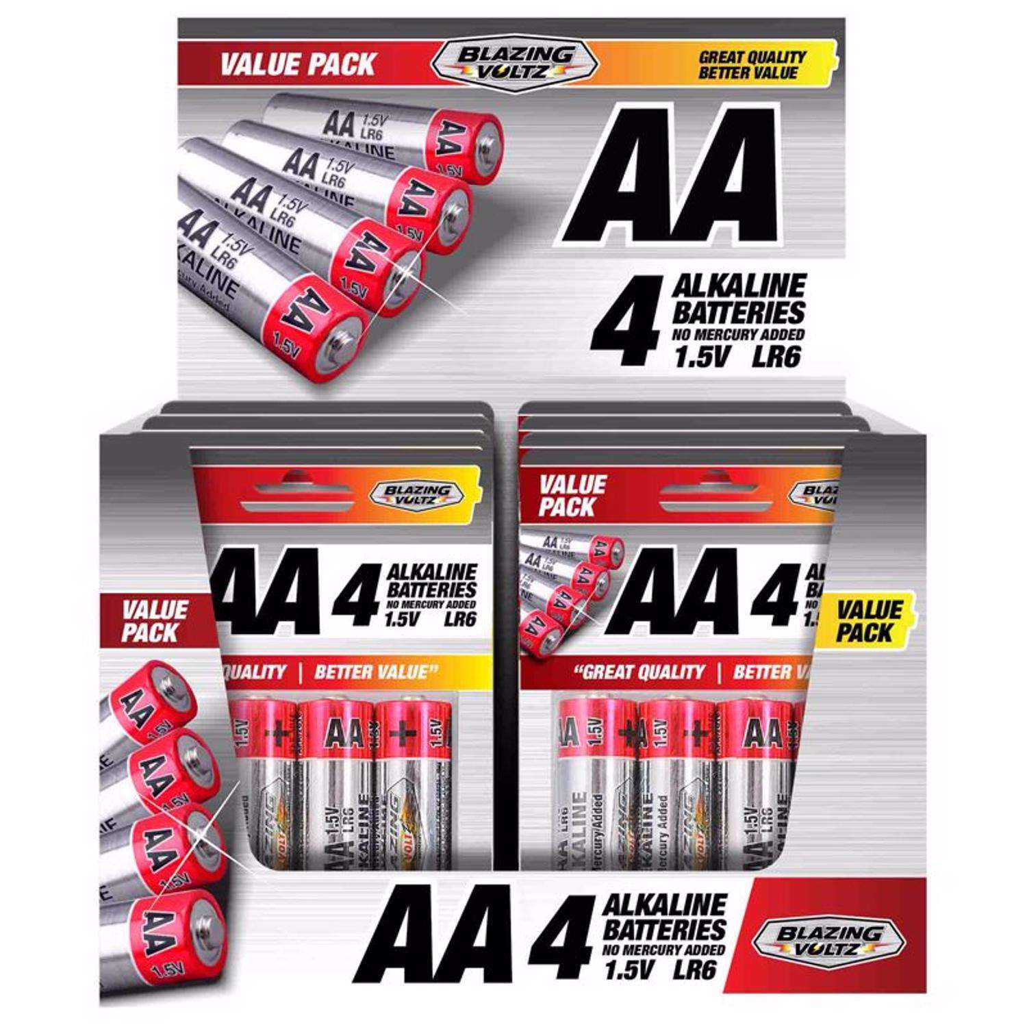 Blazing Voltz AA Alkaline Batteries 4 pk Carded - Ace Hardware